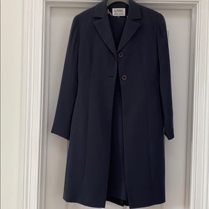 Navy Midi Dress Coat